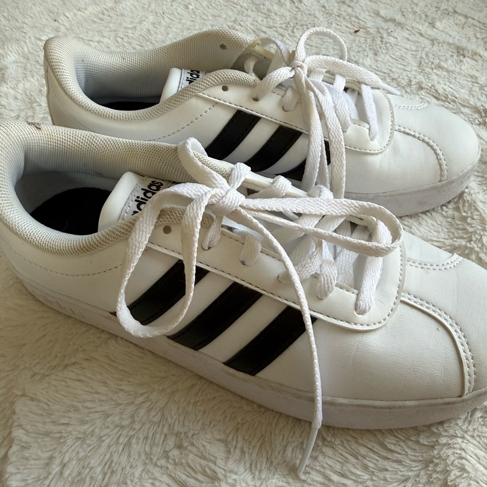 adidas Kids White and Black Sneakers